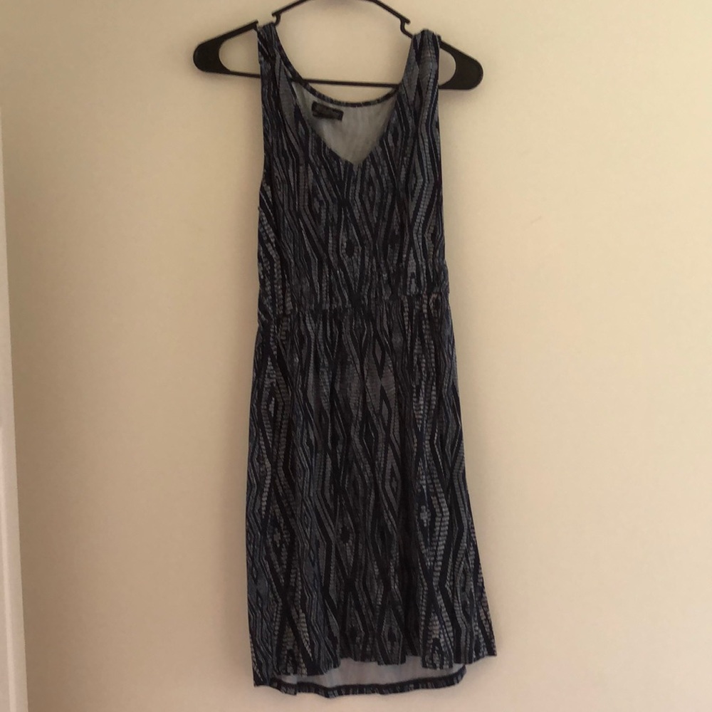 Lucky Brand Navy and White V Neck Dress
